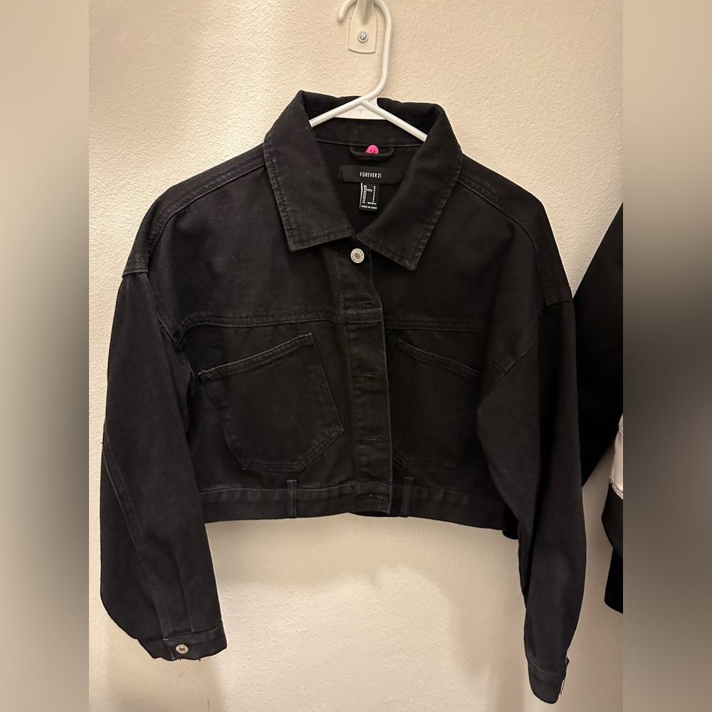 Black denim jacket